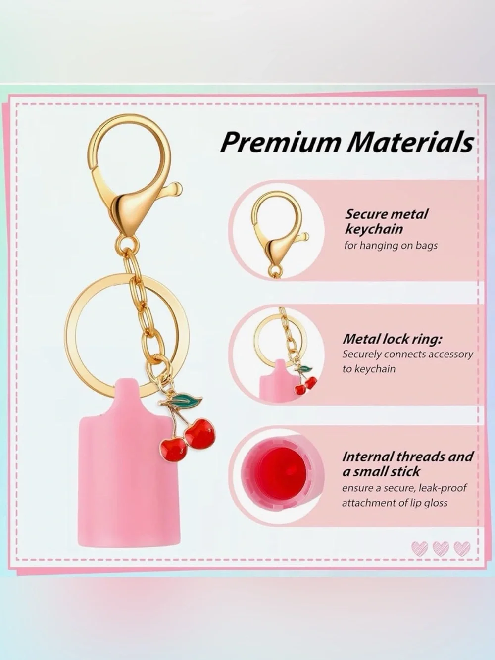 Lipgloss Keychain Purse Charm NWT (Choose One)